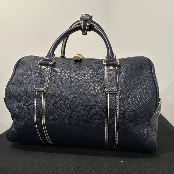 Louis Vuitton Navy Blue Tobago Leather Carryall Bag (2006 Sprint/Summer, Rare!) - Picture 1 of 15